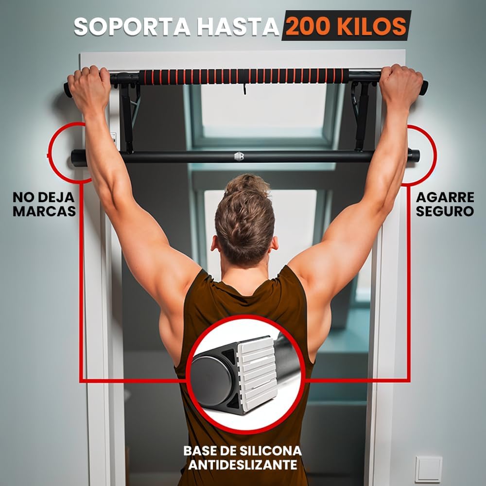 Barra de Dominadas para Puerta Sin Tornillos Plegable