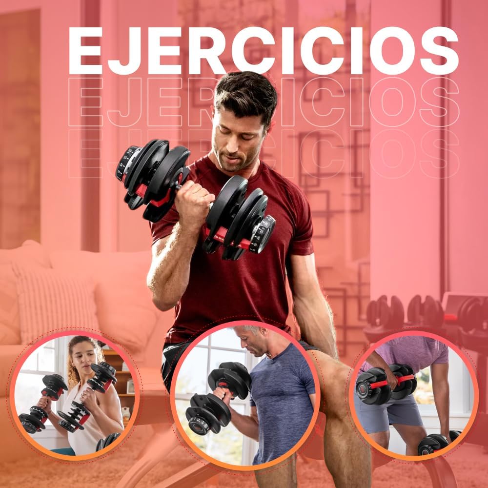 Mancuerna Ajustable de 2 a 24kg-Maniboom