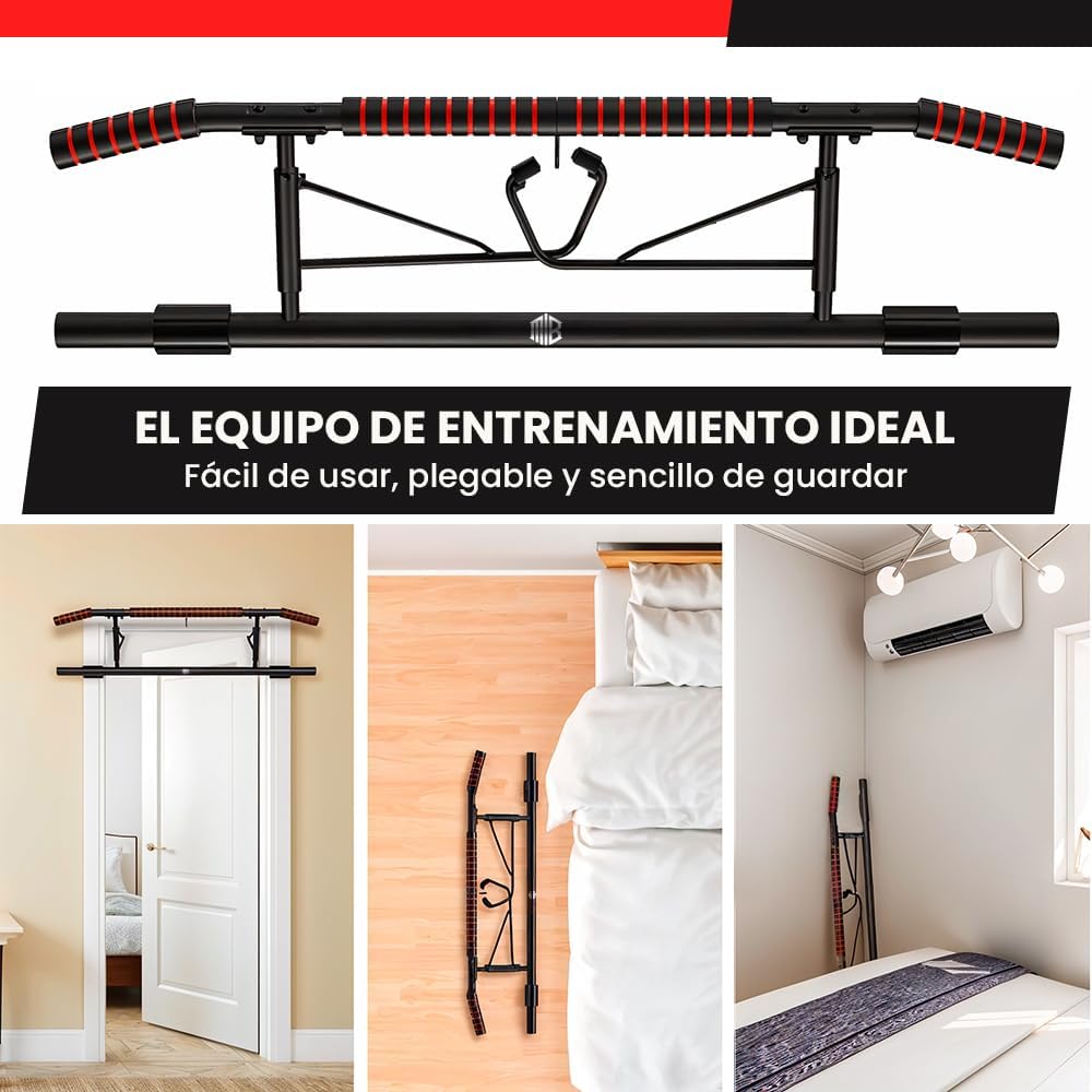 Barra de Dominadas para Puerta Sin Tornillos Plegable