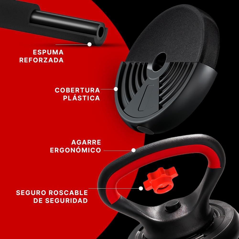 Kit de Entrenamiento Mancuernas Ajustables Kettlebell