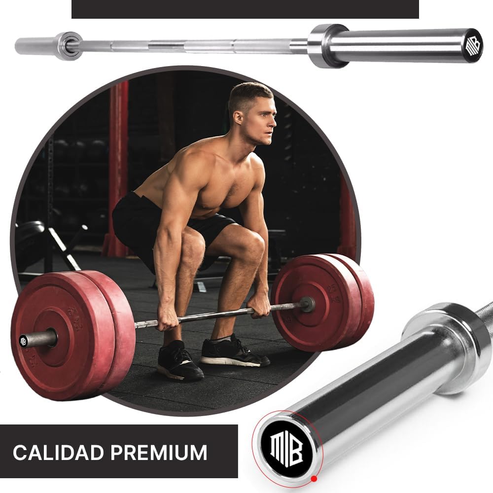 Barra OLIMPICA 20kg 220 cm para Discos y Pesas de Ø50mm-Maniboom