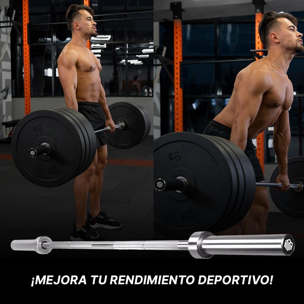 Barra OLIMPICA 20kg 220 cm para Discos y Pesas de Ø50mm-Maniboom