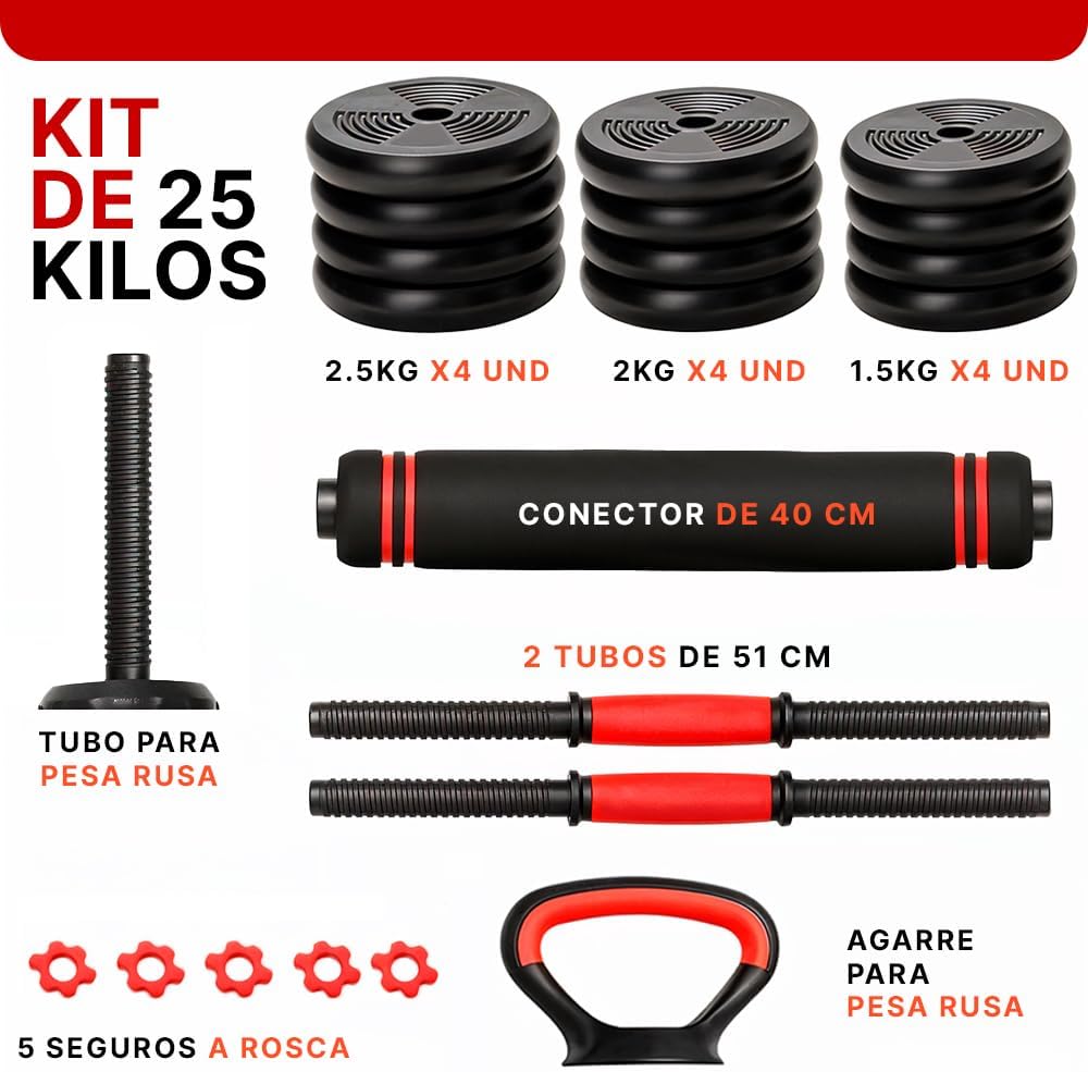 Kit de Entrenamiento Mancuernas Ajustables Kettlebell