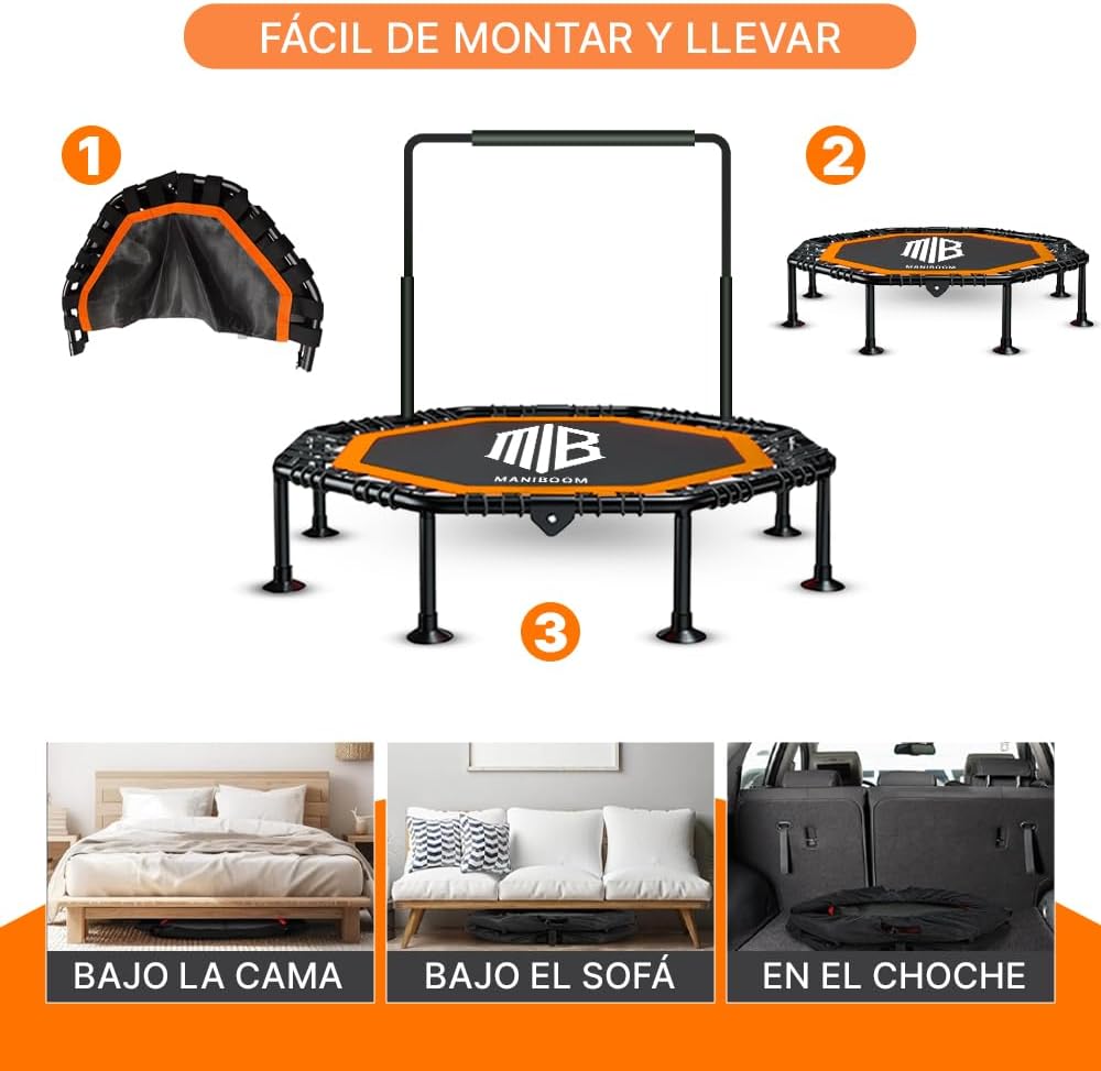 Trampolin Fitness Adultos y Niños 150kg de Carga-Maniboom