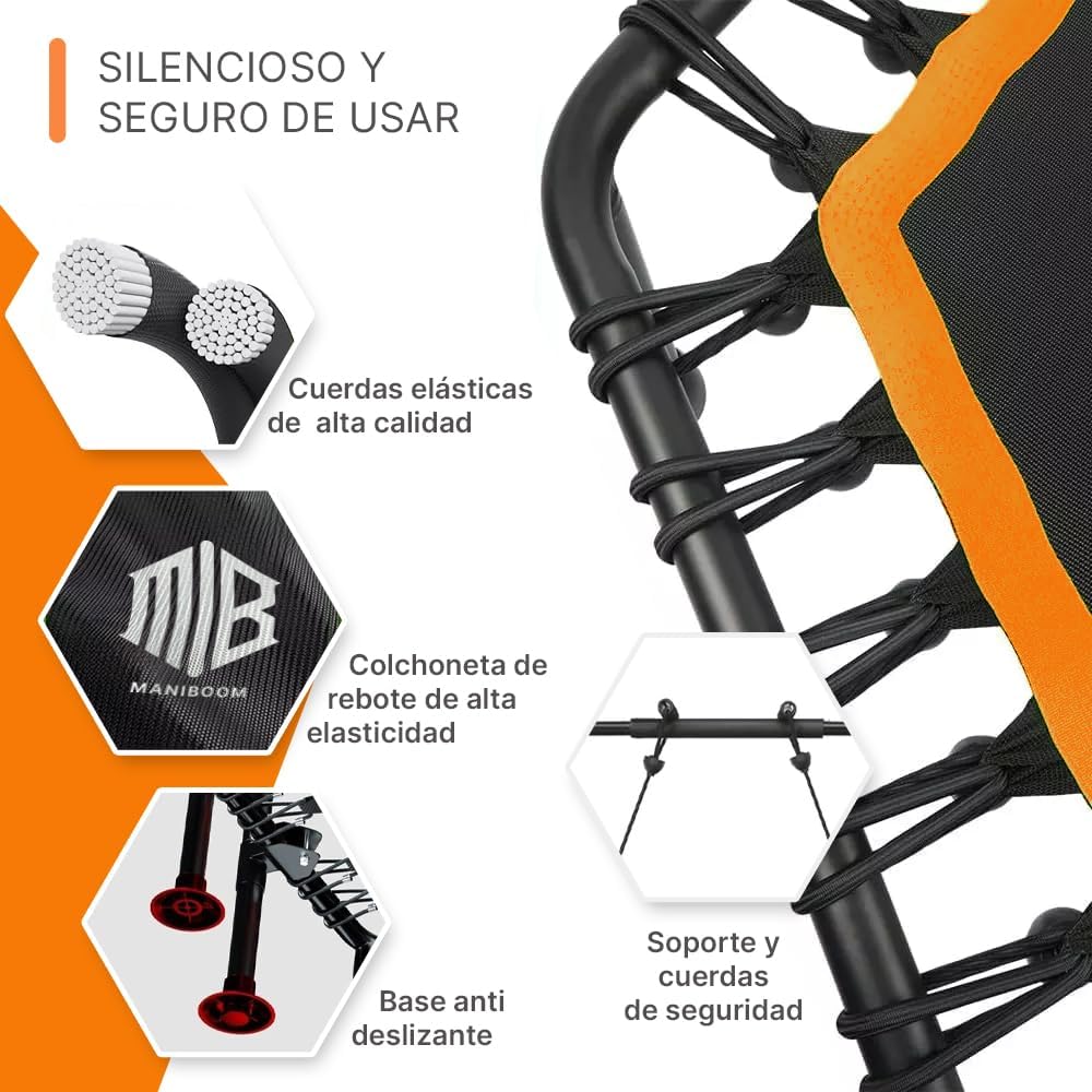 Trampolin Fitness Adultos y Niños 150kg de Carga-Maniboom