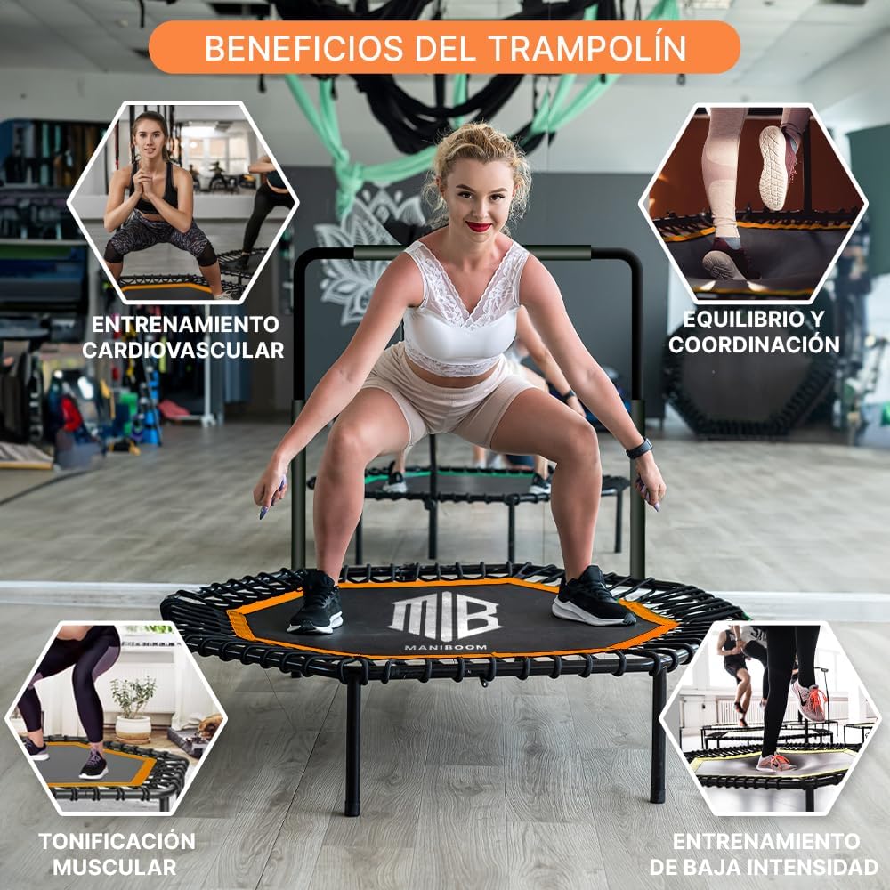 Trampolin Fitness Adultos y Niños 150kg de Carga-Maniboom